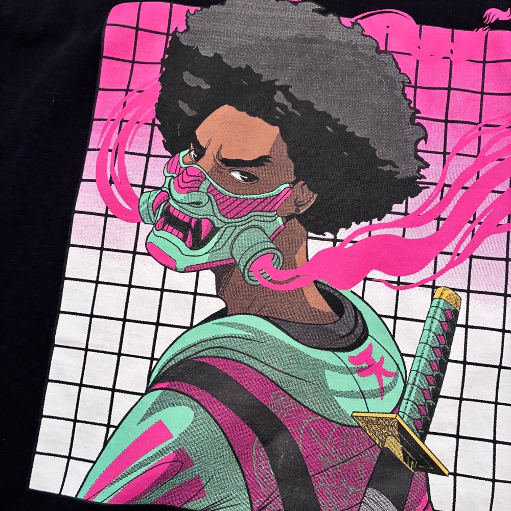 Hanes BEEFY Neo-Shogun 2092 Coryxkenshin T-Shirt Black L Tee